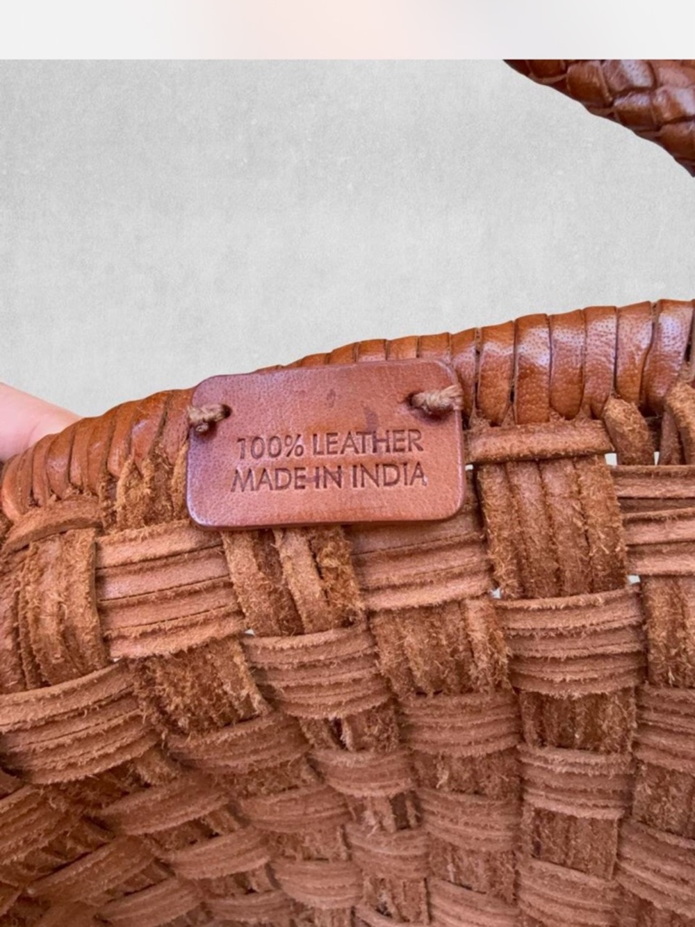 DRAGON DIFFUSION Woven Leather Tote Bag in Cognac Brown - Picture 3 of 6